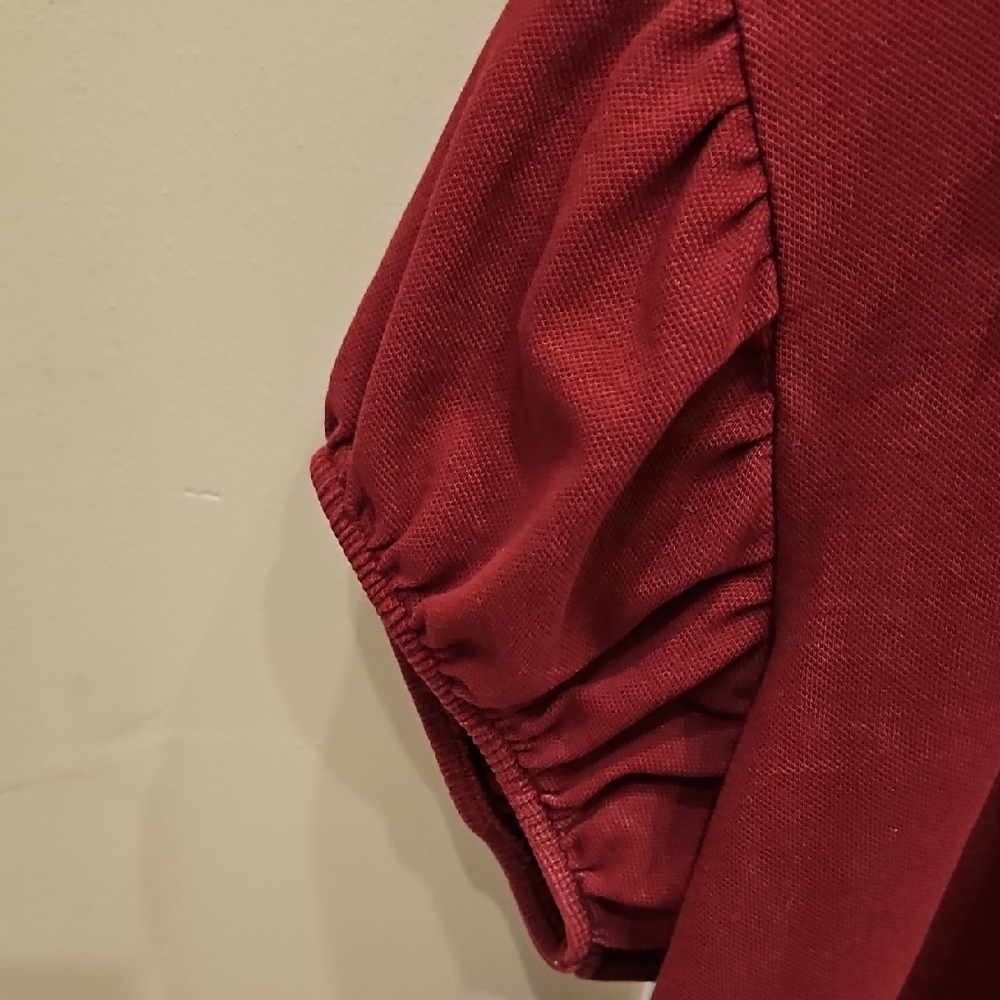 Burberry Women's Short Sleeve Polo Shirt in Burgundy - Picture 4 of 4